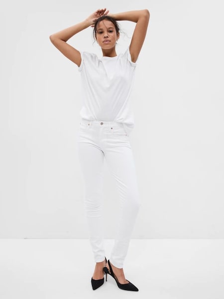 White Mid Rise True Skinny Jeans (K42322) | £55