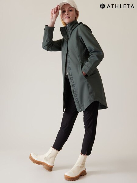 Athleta Green Waterproof Hooded Parka (K42484) | £150