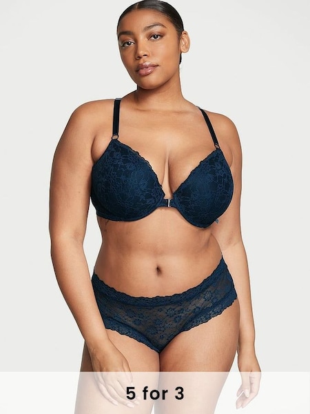 Noir Navy Blue Posey Lace Lacie Cheeky Knickers (K43160) | £9