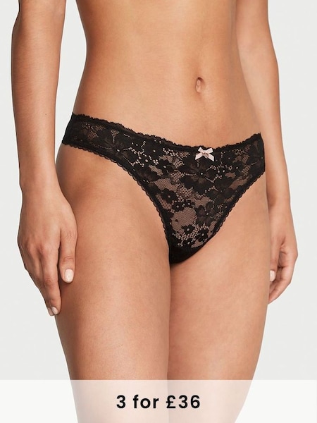 Black Lace Thong Knickers (K43417) | £14