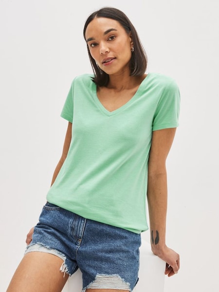 Bright Green Favourite Short Sleeve V-Neck T-Shirt (K43812) | £6