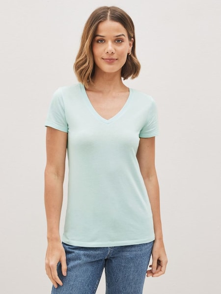Light Blue Favourite Short Sleeve V-Neck T-Shirt (K43856) | £5
