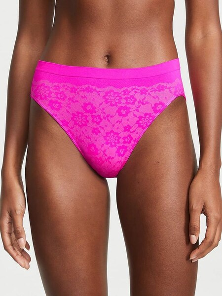 Bali Orchid Pink Posey Lace Seamless High Leg Brief Knickers (K44009) | £9