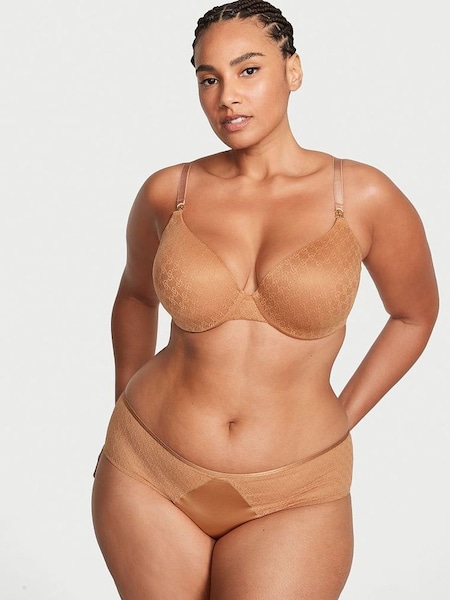 Toffee Nude Lace Icon Push Up Demi Bra (K44031) | £45