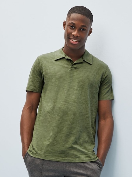 Green Lived-In Johnny Collar Polo Shirt (K44778) | £10