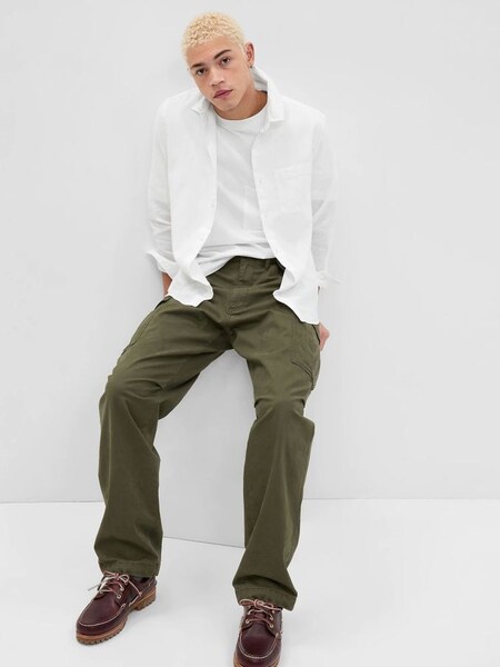 White Linen-Cotton Long Sleeve Shirt (K44786) | £29