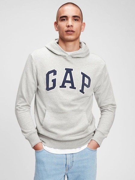 Grey and Navy Blue Arch Logo Hoodie (K44808) | £40
