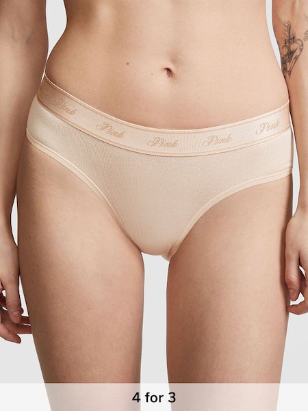 Marzipan Nude Cotton Logo Hipster Knickers (K45498) | £9