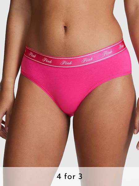 Enchanted Pink Cotton Logo Hipster Knickers (K45499) | £9