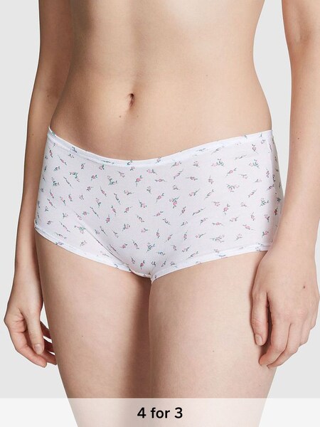 Optic White Ditsy Floral Cotton Short Knickers (K45528) | £9