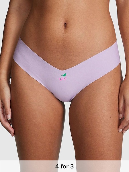 Pastel Lilac Purple Cherry No-Show Thong Knickers (K45608) | £9