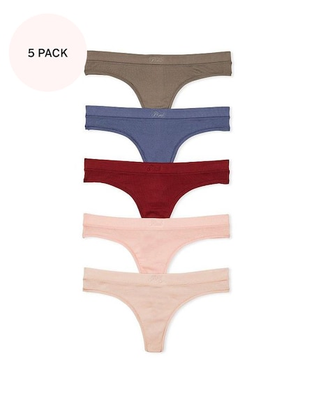 Brown/Blue/Red/Pink Thong Knickers Multipack (K45612) | £25