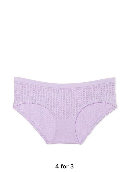 Pastel Lilac Purple Cable Knit Seamless Hipster Knickers (K45626) | £9
