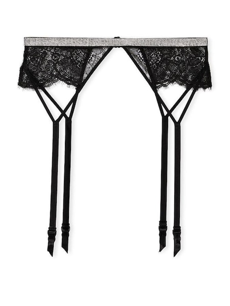 Black Shine Strap Lace Suspenders (K48932) | £45