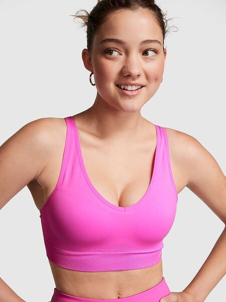 Pink Berry Non Wired Lightly Lined Seamless Air Sports Bra (K49730) | £30