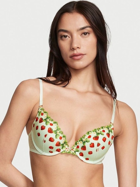 Pale Green Embroidery Dream Angels Plunge Push Up Bra (K49748) | £39