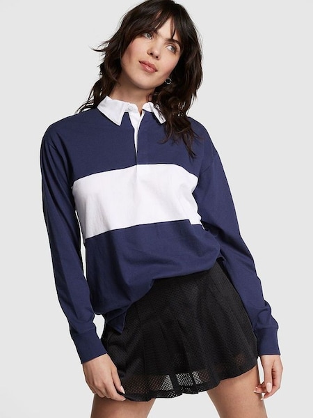 Midnight Navy Blue Long Sleeve Rugby T-Shirt (K49763) | £14