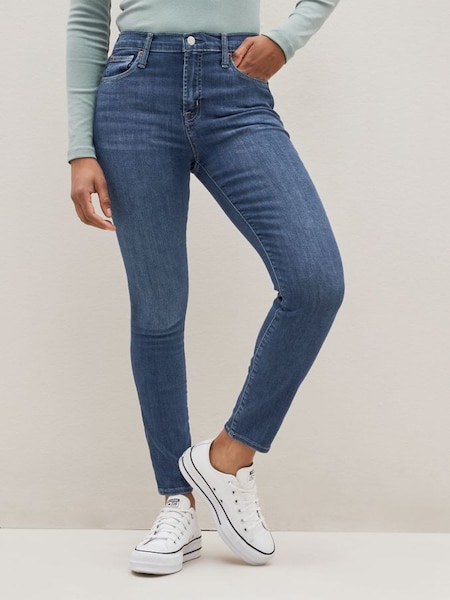 Mid Wash Blue High Waisted Skinny Fit Jeans (K51059) | £40