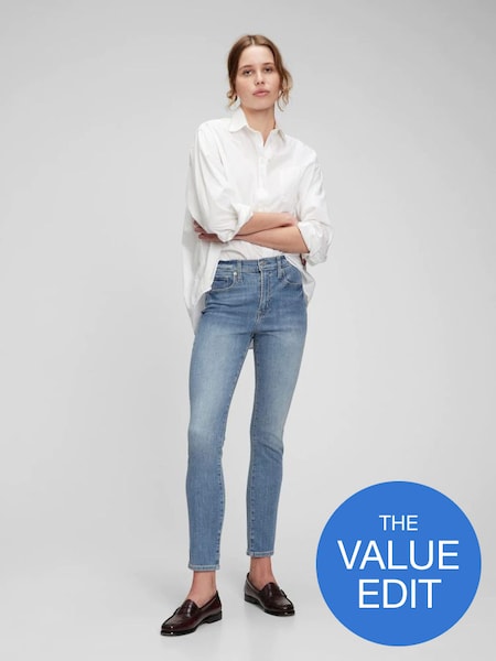 Light Wash Blue High Waisted Skinny Fit Jeans (K51060) | £45