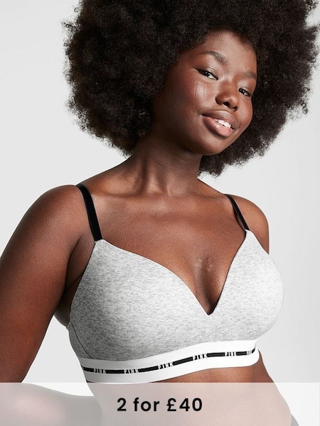 Heather Grey Smooth Non Wired Push Up Smooth T-Shirt Bra (K51332) | £29 - £30