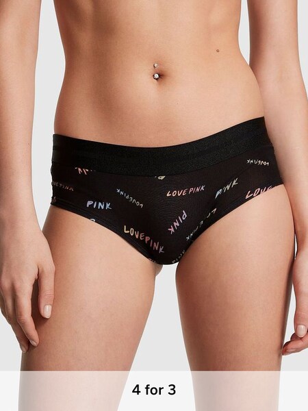 Pure Black Logo Hipster Knickers (K51346) | £9