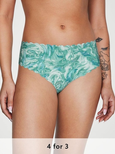 Misty Jade Soft Marble Green Scalloped Thong Knickers (K52453) | £9