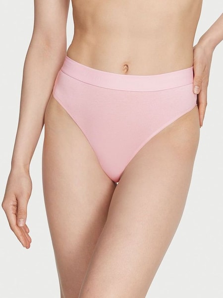 Pretty Blossom Pink Logo High Leg Wide Side Thong Knickers (K52696) | £9