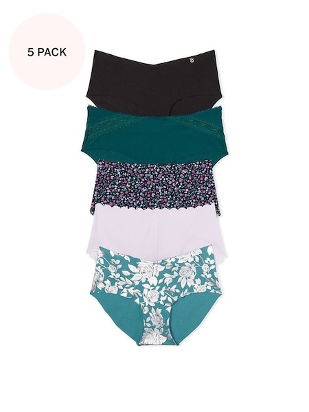 Black/Green/Purple Hipster No Show Knickers 5 Pack (K52699) | £25