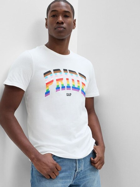 White Pride Adult Logo Short Sleeve Crewneck T-Shirt (K56757) | £8