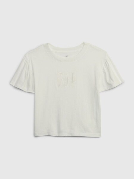 White Logo Flutter Sleeve T-Shirt (K57194) | £12