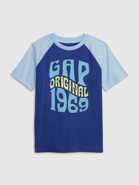 Blue Logo Raglan Short Sleeve T-Shirt (K57347) | £5