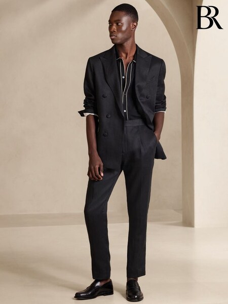 Banana Republic Black Gavin Linen Suit Trousers (K57596) | £200