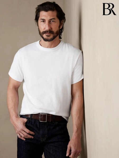 Banana Republic White Rugged Slub T-Shirt (K57599) | £40