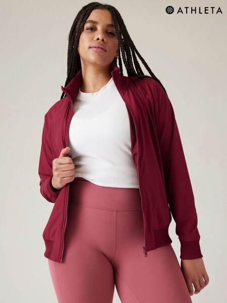 Athleta Red Brooklyn Bomber Jacket (K59024) | £49