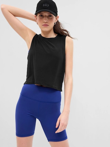 Black Fit Recycled Breathe Cropped Muscle Vest (K60491) | £10