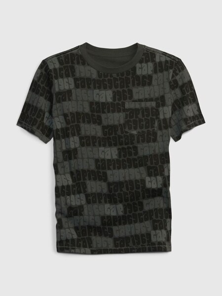 Black Organic Cotton Short Sleeve Pocket Crewneck T-Shirt (K60693) | £5