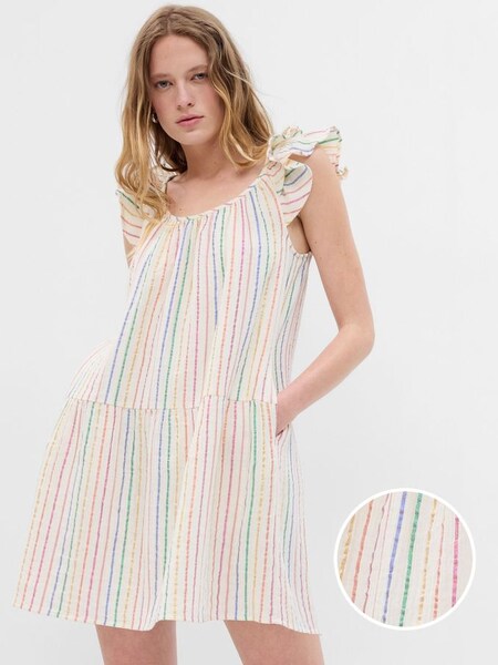 Multi Crinkle Gauze Mini Dress (K61076) | £22