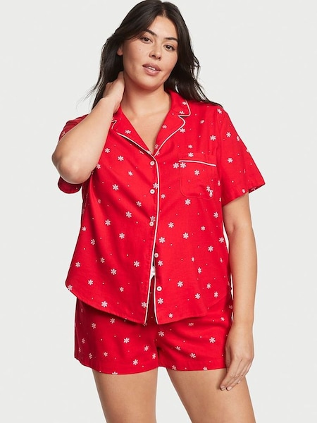 Lipstick Red Snowflakes Short Pyjamas (K61361) | £45