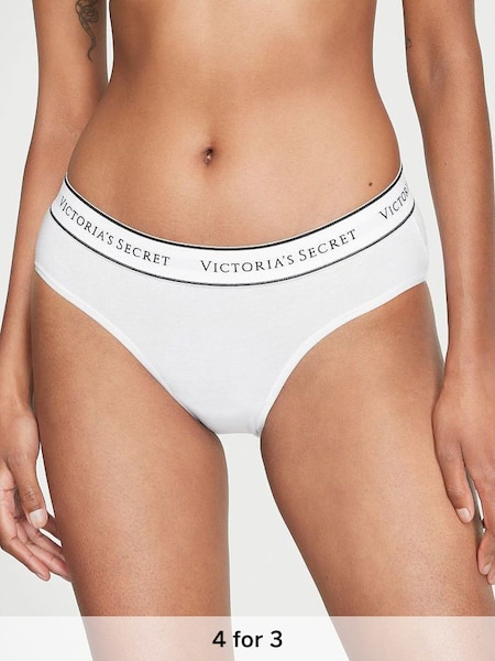 White Logo Hipster Knickers (K62376) | £9