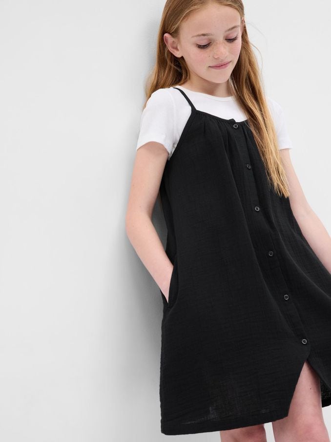 Plain black store dress for kids