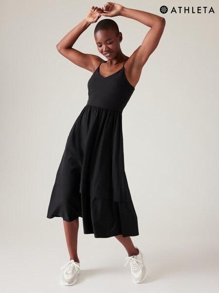 Athleta Black Elation V-Neck Hybrid Dress (K63989) | £40