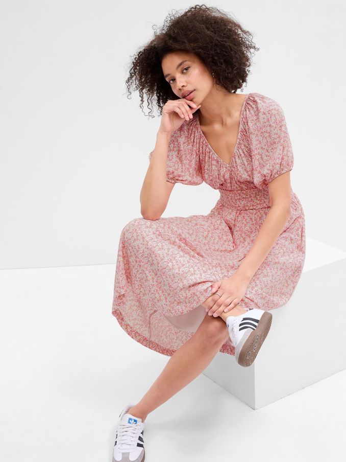 Gap floral midi dress deals
