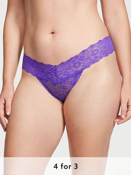 Purple Shock Thong Lace Knickers (K65185) | £9