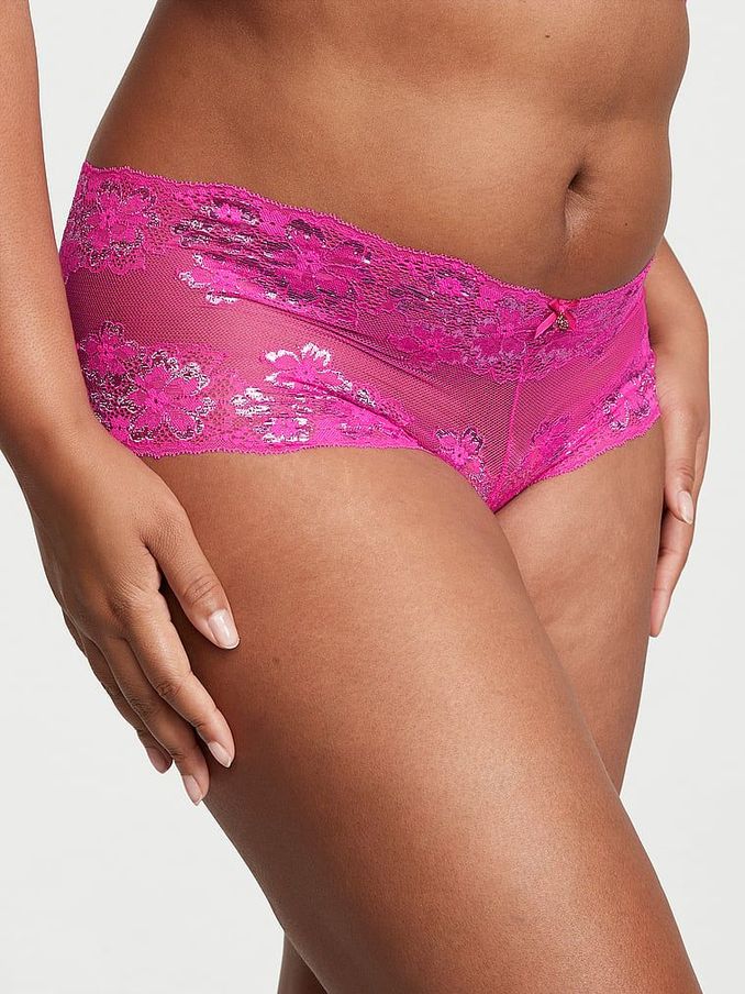 Pink lace shorts hotsell