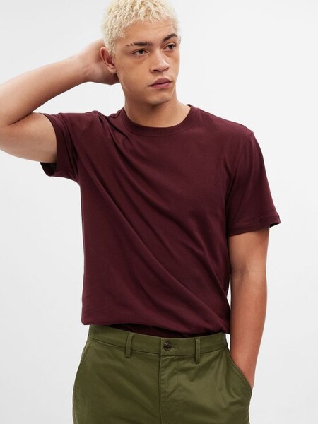 Burgundy Red Everyday Soft Short Sleeve Crew Neck T-Shirt (K66247) | £10