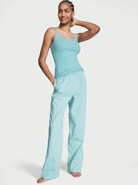 Fountain Blue Logo Stripe Cami Long Pyjamas (K67327) | £45