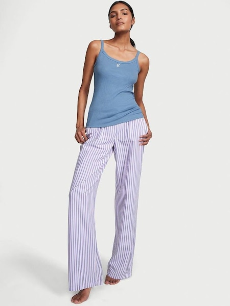 Faded Denim Stripe Blue Cami Long Pyjamas (K67332) | £45