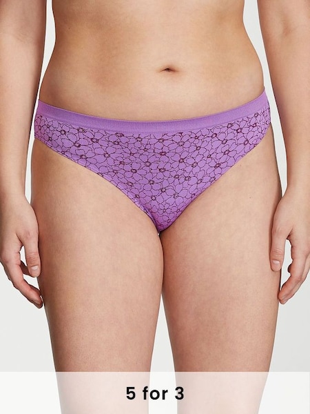 Purple Paradise Floral Outline Seamless Bikini Knickers (K67635) | £9