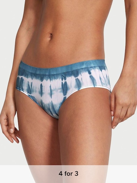 Faded Denim Blue Printed Hipster Seamless Knickers (K67642) | £9