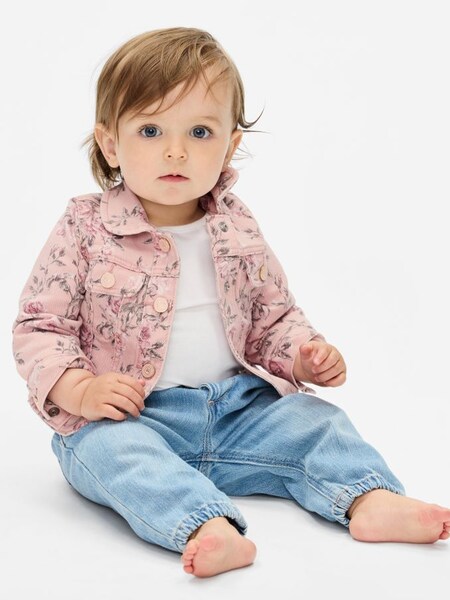 Pink LoveShackFancy Baby Floral Icon Denim Jacket (K67847) | £40